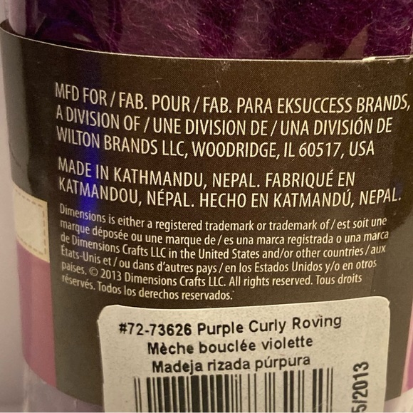 24 Dimensions FeltWorks 100% Wool Purple Curly Roving .25oz Needle Felting Craft - Picture 8 of 16